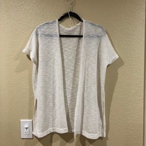 Crotchet Knit Cream short sleeve open cardigan